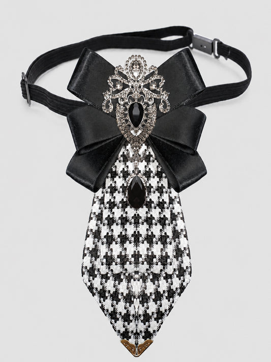 Savile PL0002 Houndstooth Crystal Bow Tie – Color variations