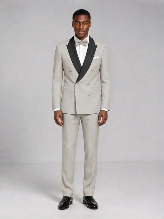 Men's 10 13 2 Double-Breasted Tuxedo Suit – Satin Shawl Lapel 10 13 2-Tie Wedding & Gala 2-Piece Set - 10.13(2)