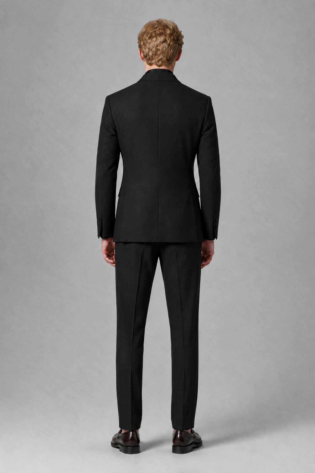 Savile Men's Black Double-Breasted Two-Piece Suit - Black