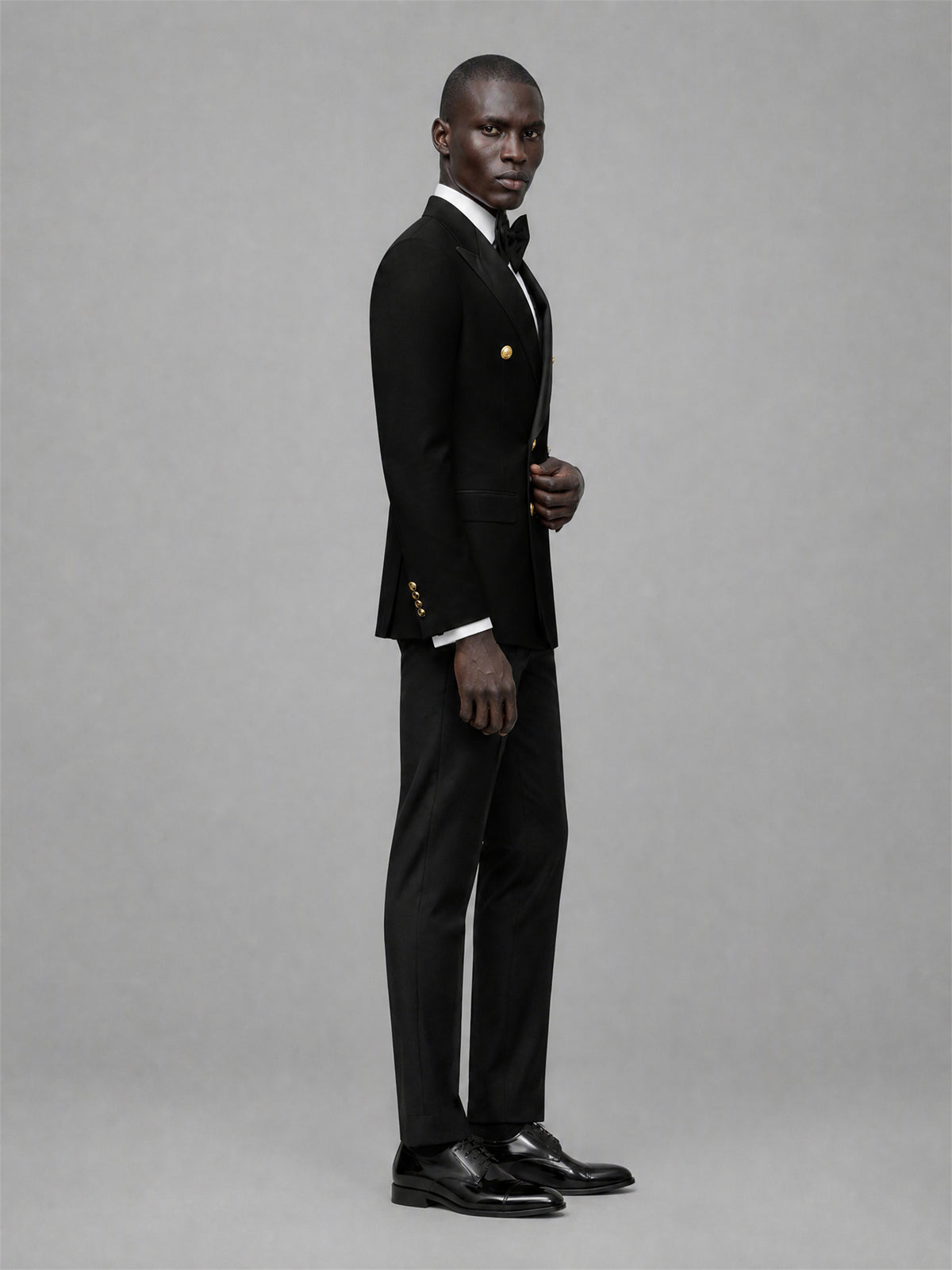 Men's Black Double-Breasted 2-Piece Suit Set – Jacket & Trousers