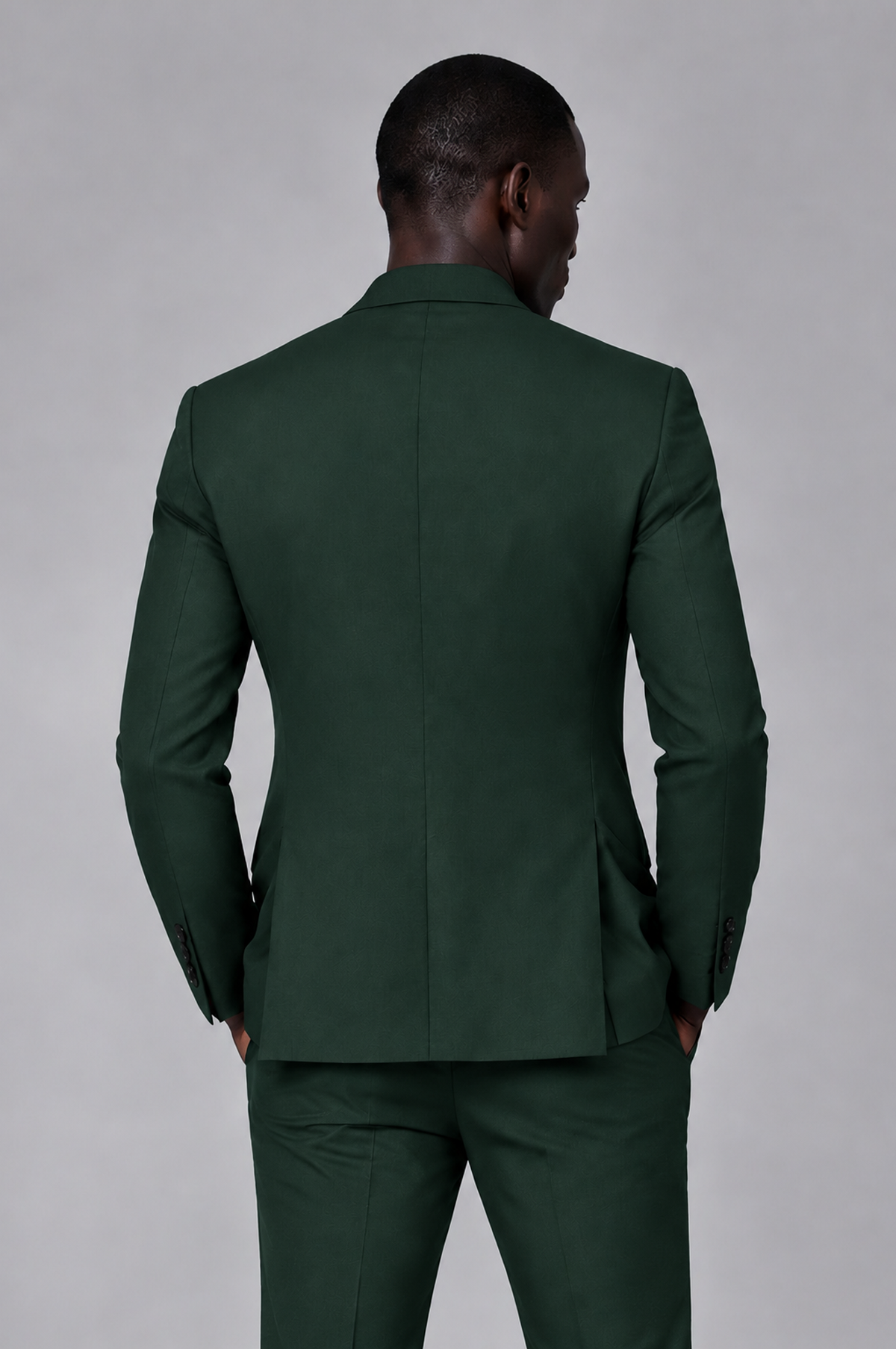 Savile Men's Dark Green Double Breasted Slim Fit 2-Piece Suit Set – Blazer & Trousers | Wedding Gala Formal - Dark Green - Dark Green_03