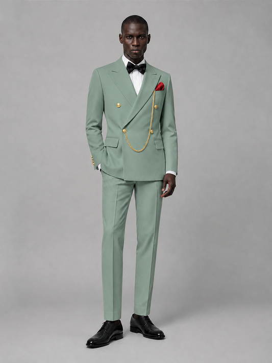 Men's Eucalyptus Double-Breasted 2-Piece Suit Set – Jacket & Trousers | Eucalyptus Chain - Eucalyptus