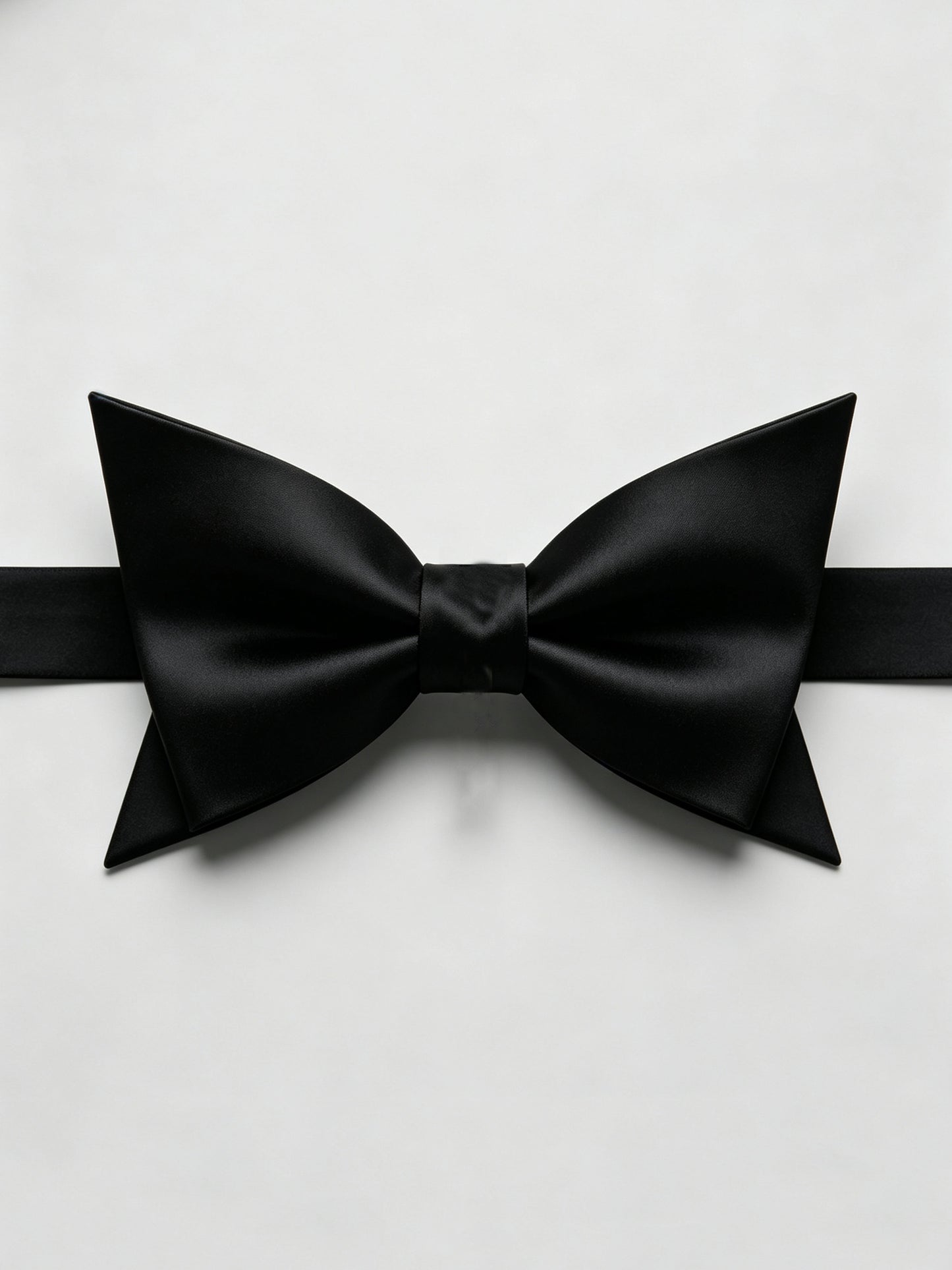 Savile Men's Black Solid Satin Bow Tie – Classic Tuxedo Formal Accessory