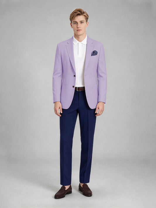 Savile Men's Slim-Fit Blazer – Notch Lapel Sport Coat | Lilac - Lilac