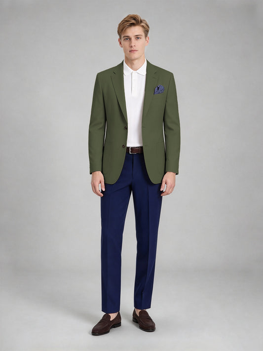 Savile Men's Slim-Fit Blazer – Notch Lapel Sport Coat | Olive Green - Olive_Green