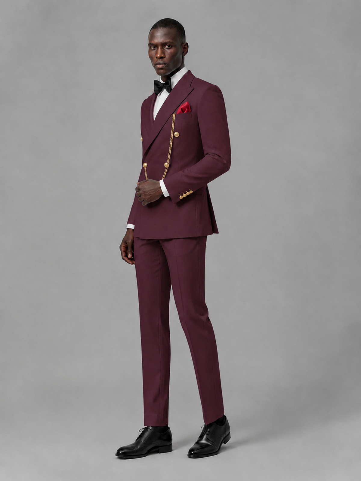 Men's Plum Double-Breasted 2-Piece Suit Set – Jacket & Trousers | Plum Chain - Plum