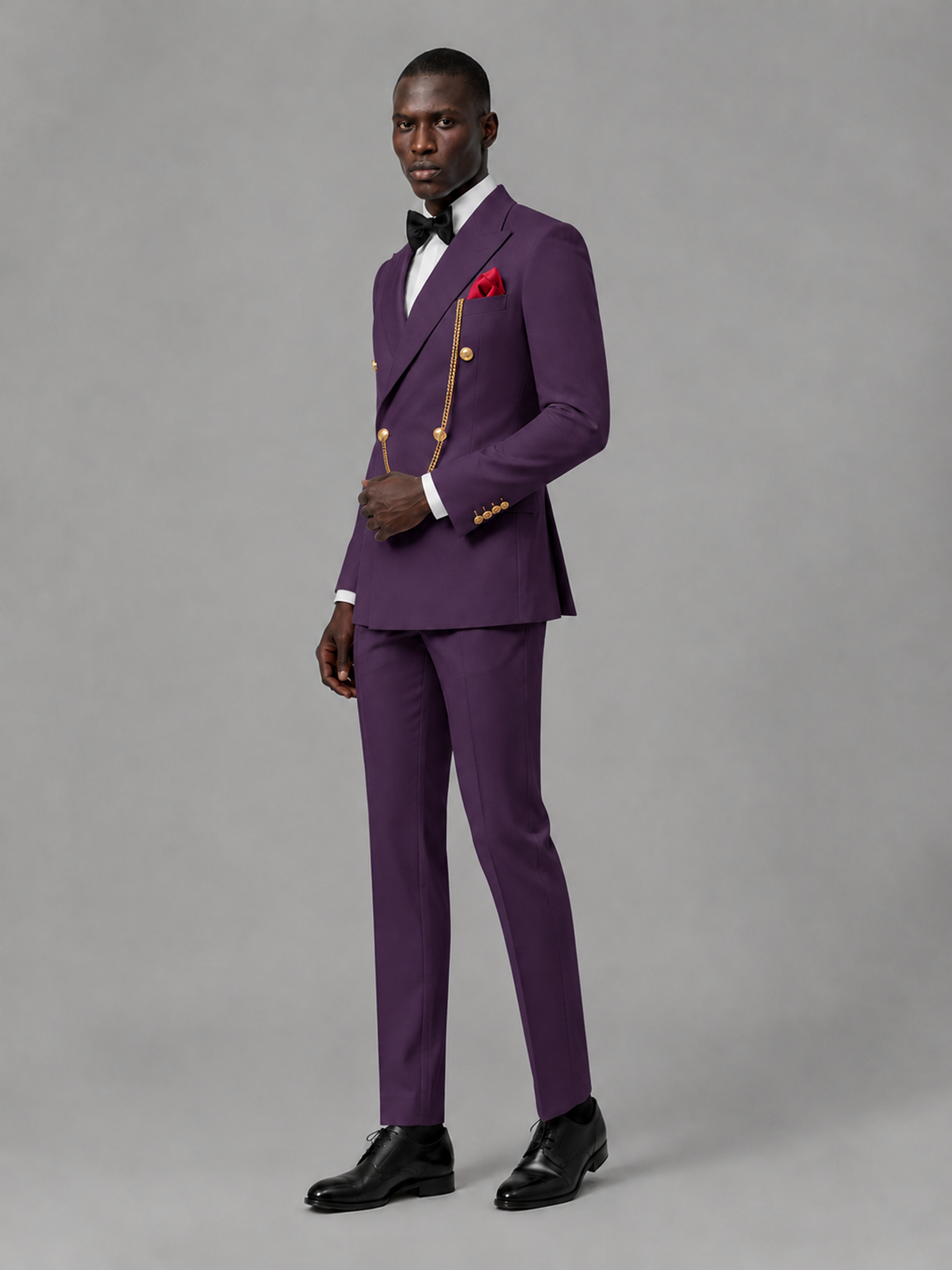 Men's Purple Double-Breasted 2-Piece Suit Set – Jacket & Trousers | Purple Chain - Purple