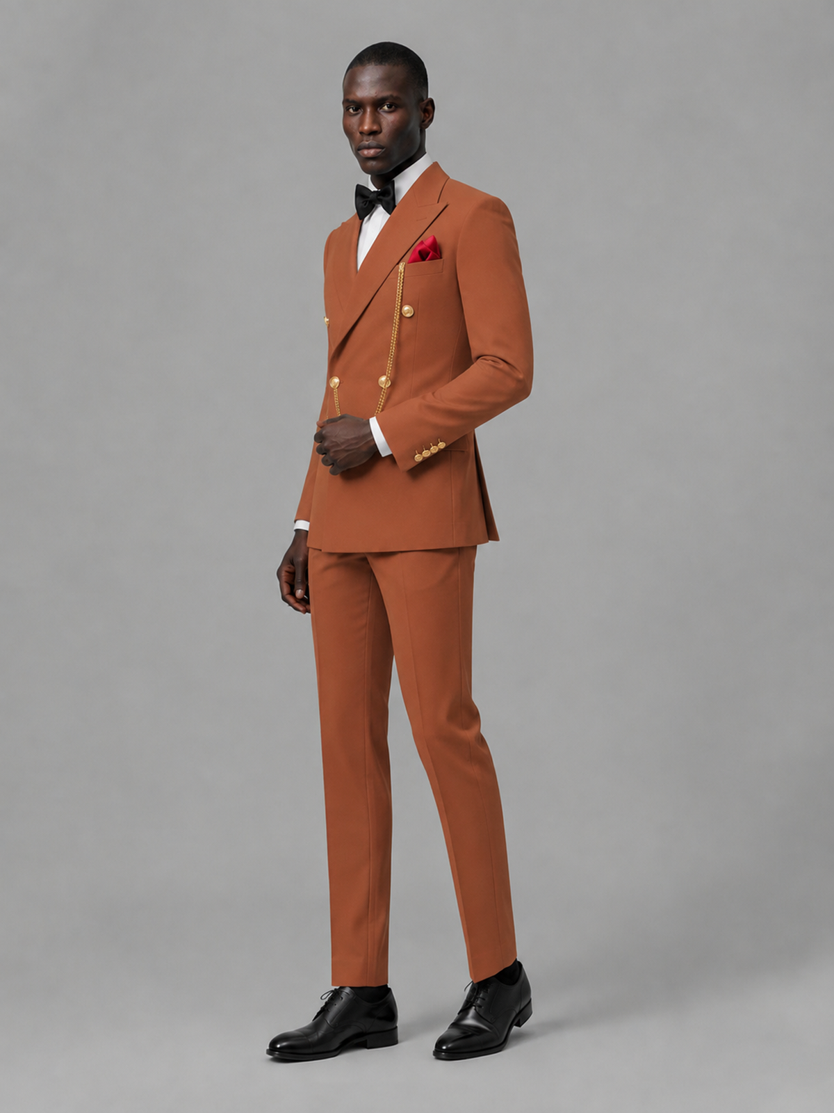 Men's Rust Double-Breasted 2-Piece Suit Set – Jacket & Trousers | Rust Chain - Rust