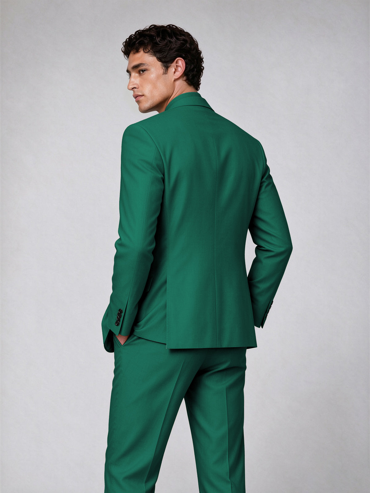 Savile Men's Teal Double-Breasted 2-Piece Suit Set – Blazer & Trousers - Teal