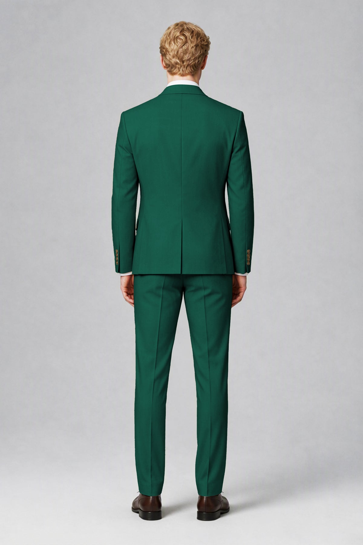 Savile Men's Teal Three-Piece Wedding Suit with Double-Breasted Waistcoat - Teal