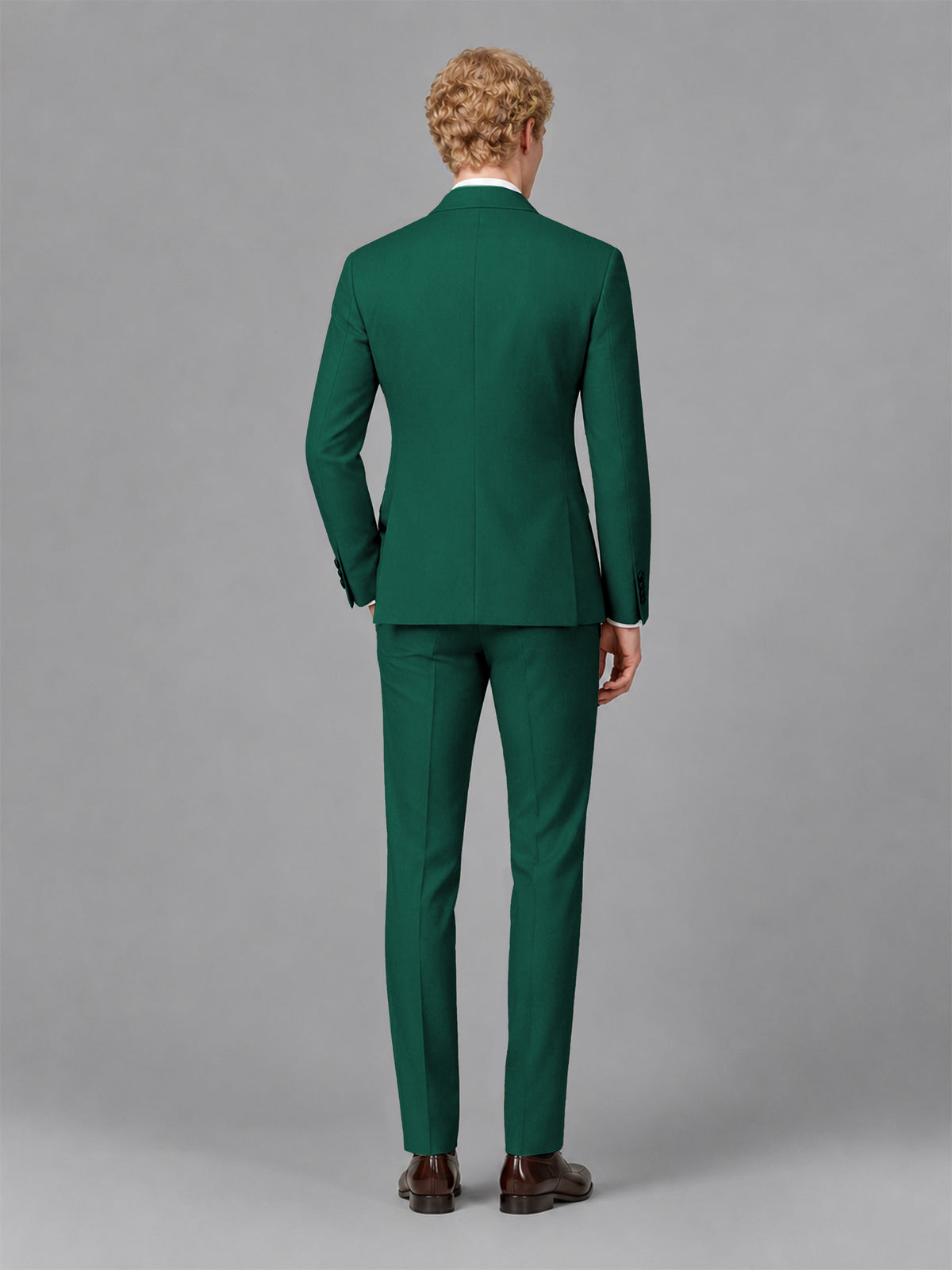 Men's Teal Single-Button Teal Satin Shawl Lapel Tuxedo Suit Set | Blazer & Trousers - Teal