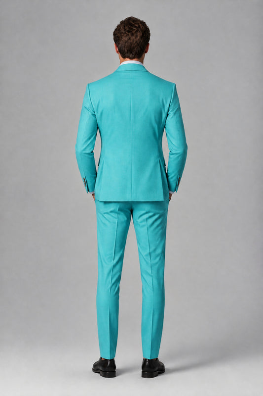Savile Men's Dusty Turquoise 3-Piece Suit – Jacket, Vest & Trousers | QX0113 - Turquoise