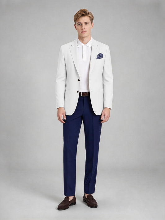 Savile Men's Slim-Fit Blazer – Notch Lapel Sport Coat | White - White