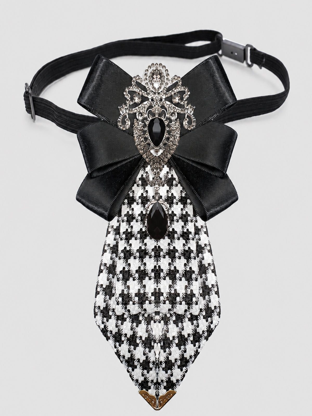 Savile PL0002 Houndstooth Crystal Bow Tie – Color variations