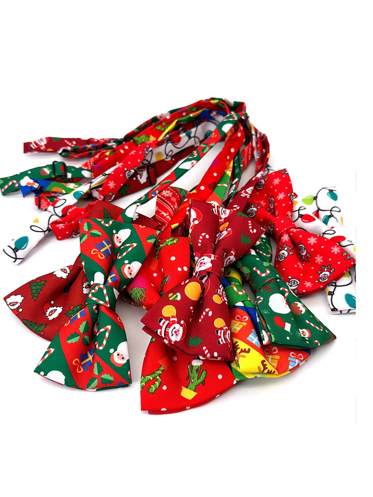 Savile holiday Christmas bow ties stacked display
