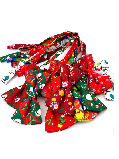 Savile holiday Christmas bow ties stacked display