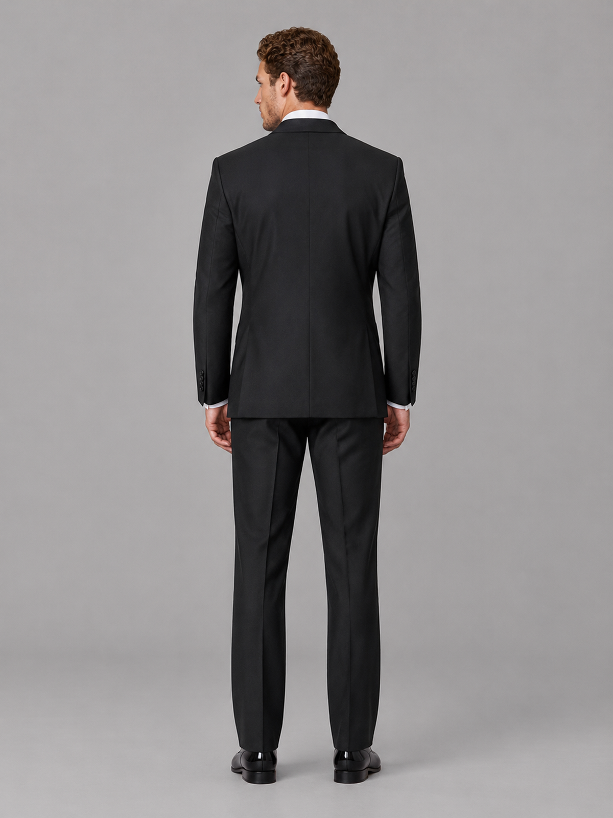 Savile Men's Black Peak Lapel 3-Piece Tuxedo Suit | Jacket, Vest & Trousers