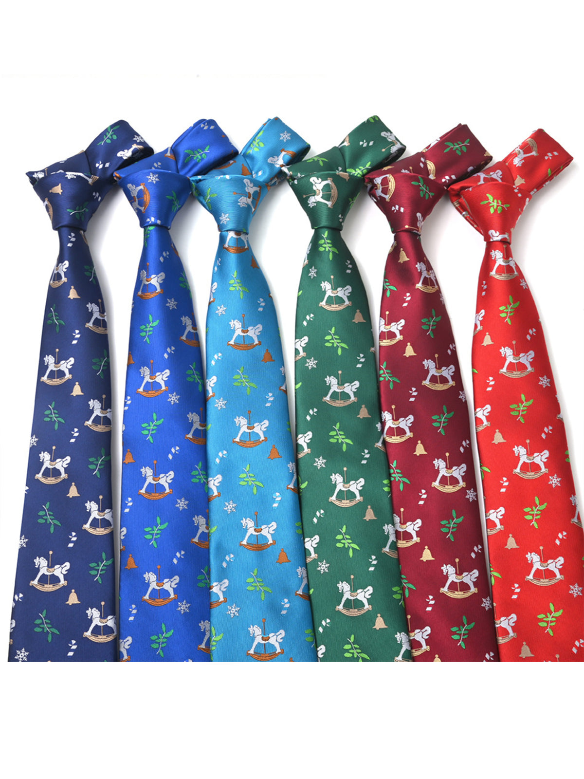 Savile Christmas holiday necktie collection blades flat view in multiple colors