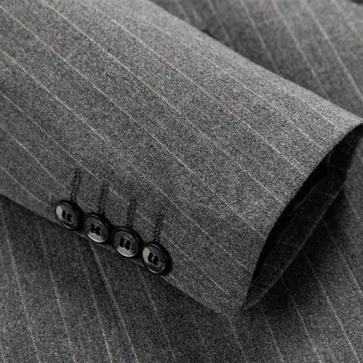 Tailored Fit Single Breasted Two-buttons 2 Pieces Striped Men's Wedding Suits