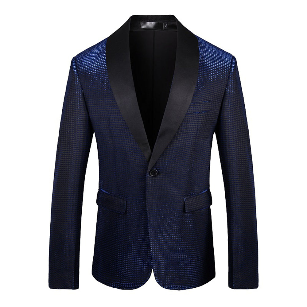 Tailored Fit Shawl Lapel Single Breasted One-button Men's Party Jacket
