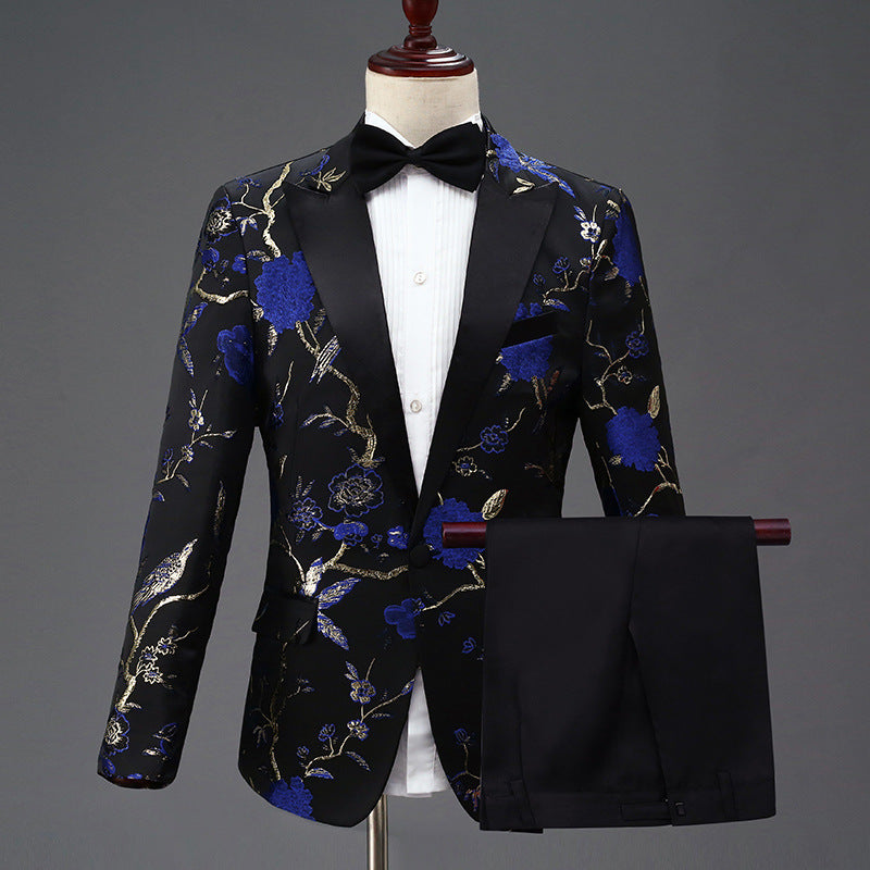 Tailored Fit Peaked Lapel Single Breasted One-Button 2 Pieces Men's Party Suits