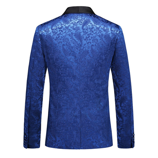 Tailored Fit Shawl Lapel Single Breasted One-Button Jacquard 2 Piece Men's Party Suits