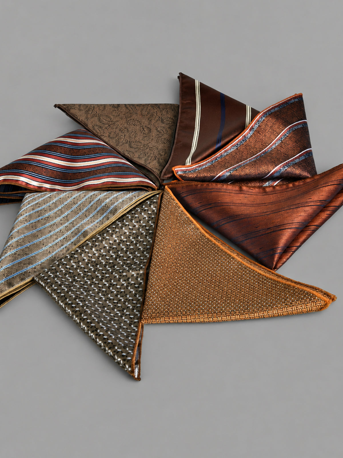 Savile Men's 8 Striped Jacquard Pocket Square – Classic Woven Suit Handkerchief - 8 - 8 (2)