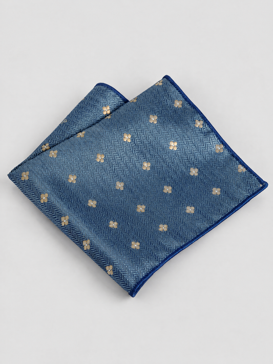 Savile Men's 9 Striped Jacquard Pocket Square – Classic Woven Suit Handkerchief - 9 - 9 (1)