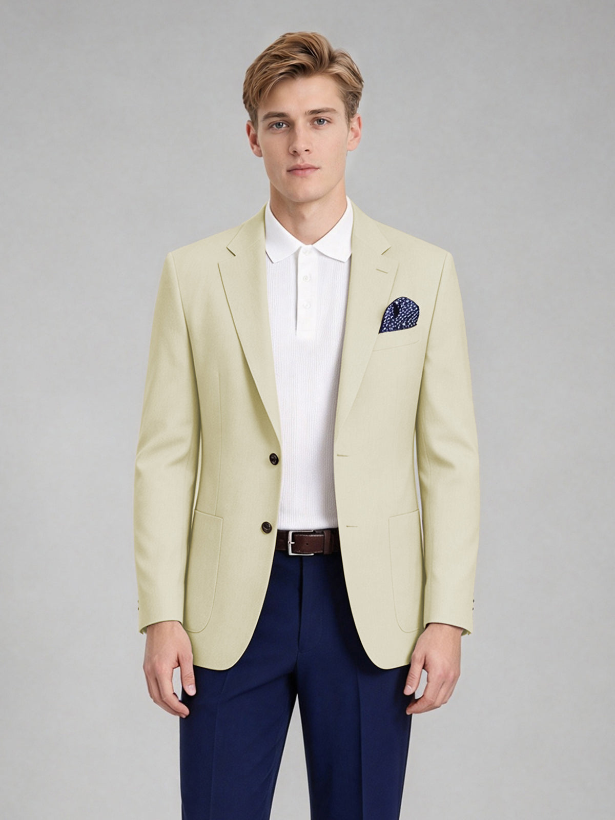 Savile Men's Slim-Fit Blazer – Notch Lapel Sport Coat | Almond - Almond
