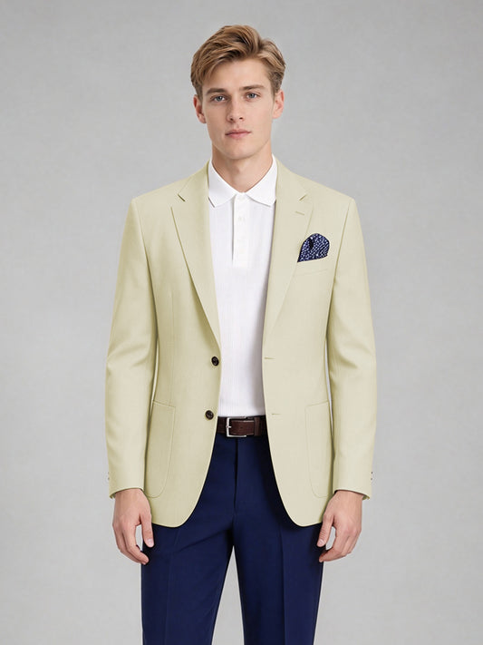 Savile Men's Slim-Fit Blazer – Notch Lapel Sport Coat | Almond - Almond