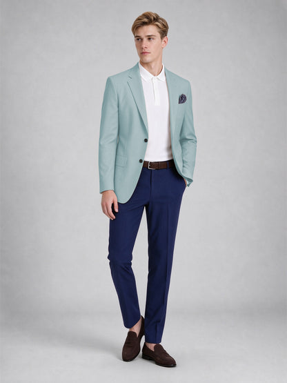 Savile Men's Slim-Fit Blazer – Notch Lapel Sport Coat | Aqua Blue - Aqua_Blue