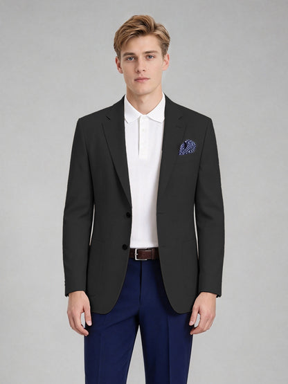 Savile Men's Slim-Fit Blazer – Notch Lapel Sport Coat | Black - Black