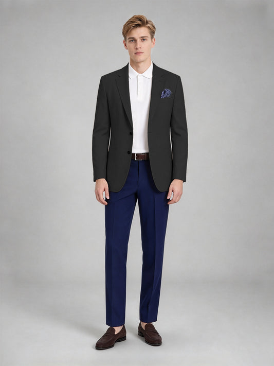 Savile Men's Slim-Fit Blazer – Notch Lapel Sport Coat | Black - Black