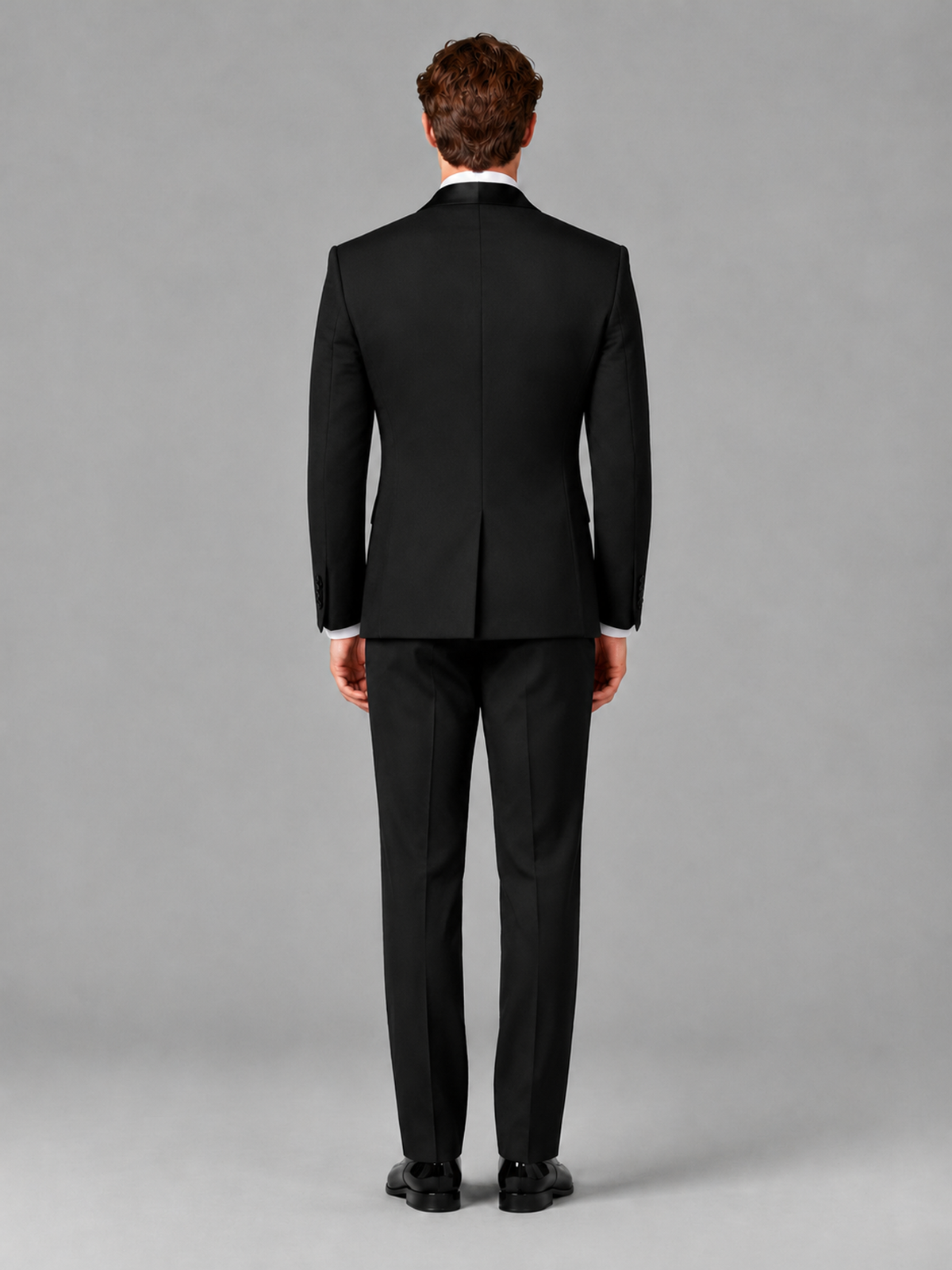 Savile Men's Black Houndstooth Shawl Lapel 3-Piece Tuxedo Suit Set – Jacket, Vest & Trousers - Black