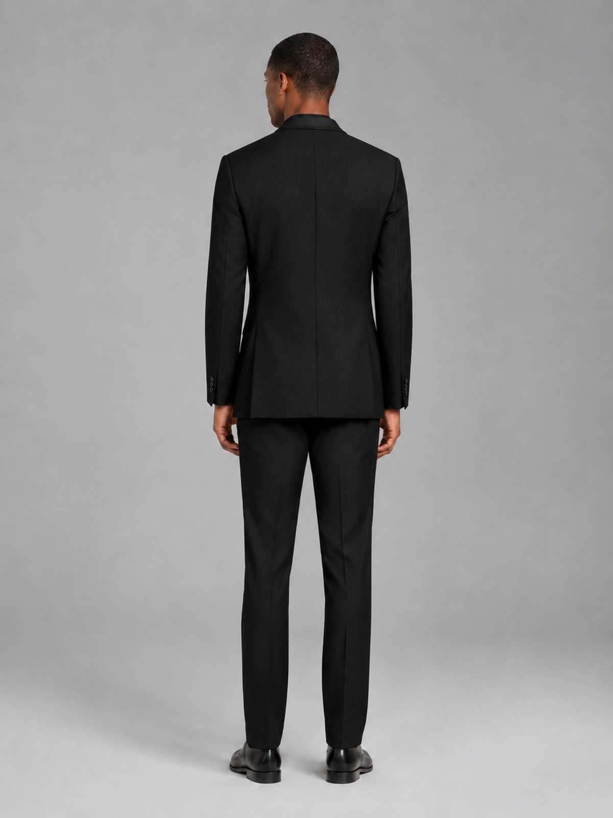 Savile Men's Black Contrast Shawl Lapel Tuxedo Suit – 3-Piece Wedding, Prom & Black-Tie Formal Set - Black - Black_3