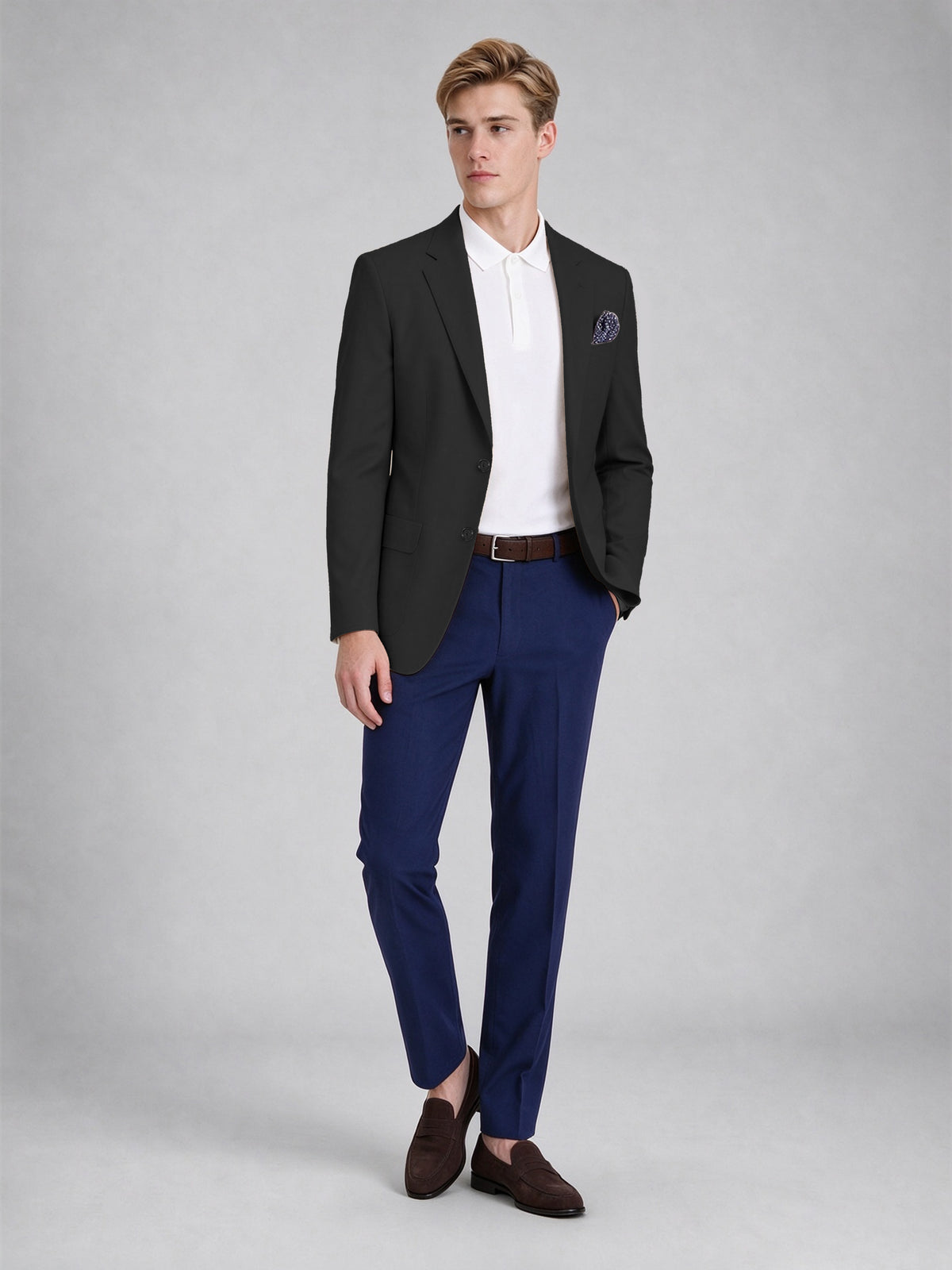 Savile Men's Slim-Fit Blazer – Notch Lapel Sport Coat | Black - Black
