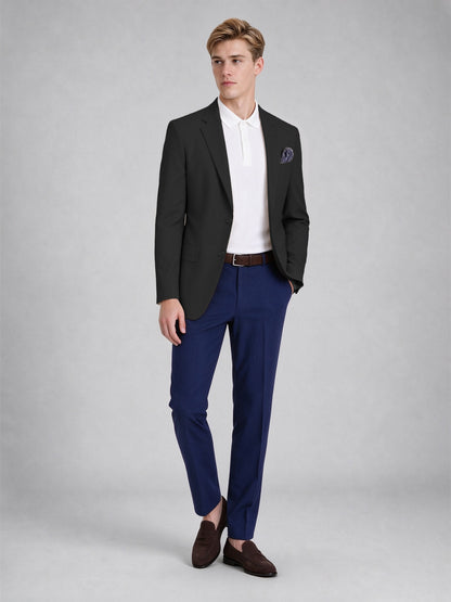 Savile Men's Slim-Fit Blazer – Notch Lapel Sport Coat | Black - Black