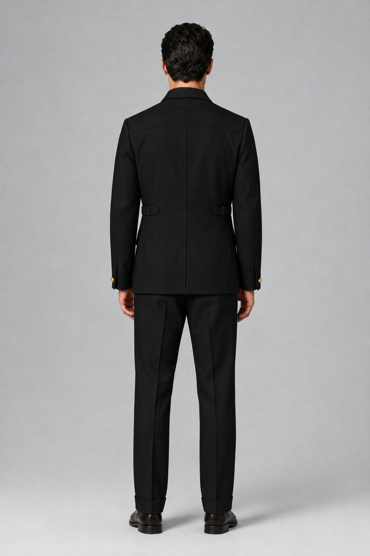 Savile Black Safari Jacket & Trousers Two-Piece Men's Suit - Black