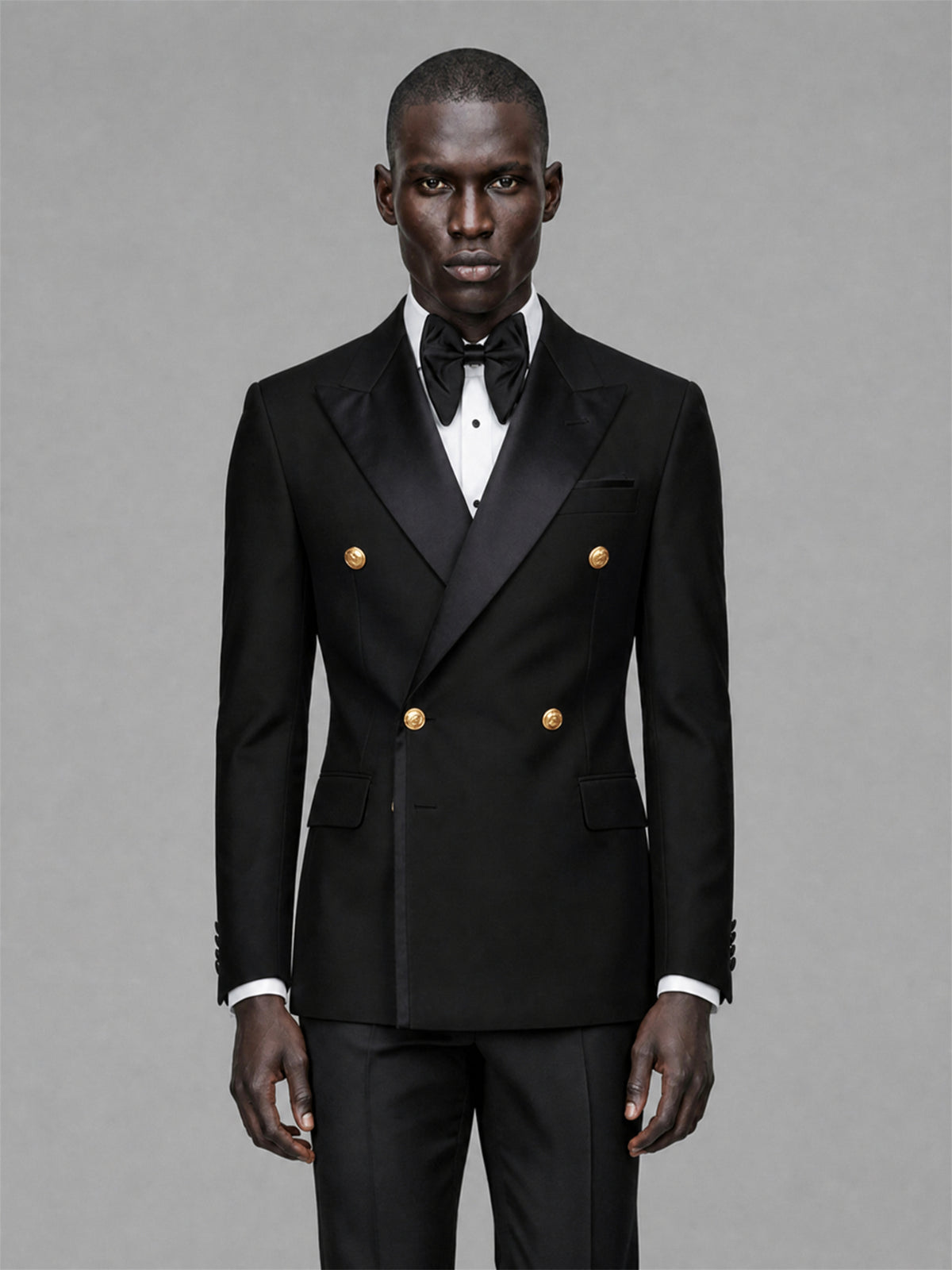 Men's Black Double-Breasted 2-Piece Suit Set – Jacket & Trousers