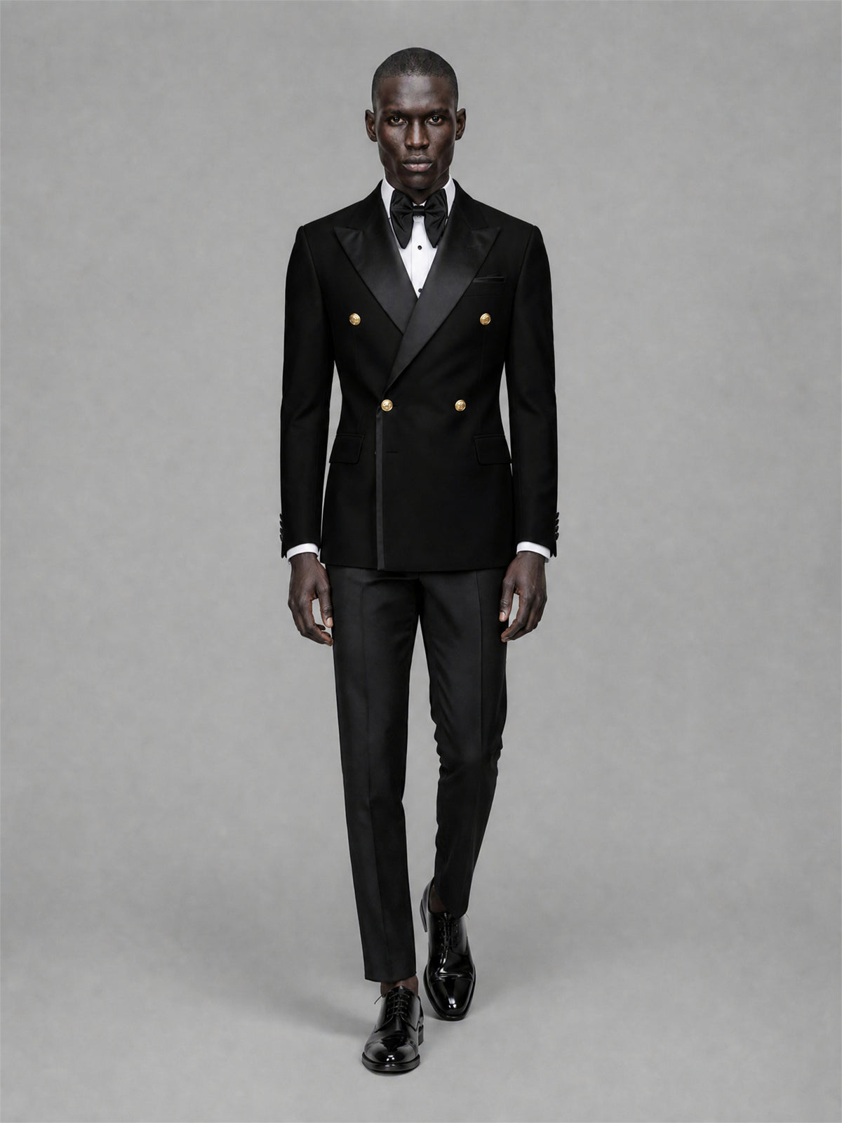 Men's Black Double-Breasted 2-Piece Suit Set – Jacket & Trousers