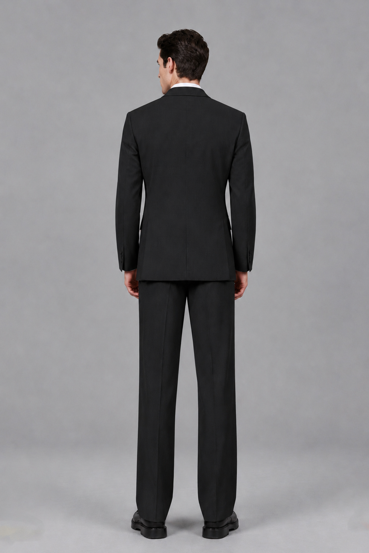 Savile Men's Black Pleated 2-Piece Suit Set | Notch Lapel Blazer & Tailored Trousers