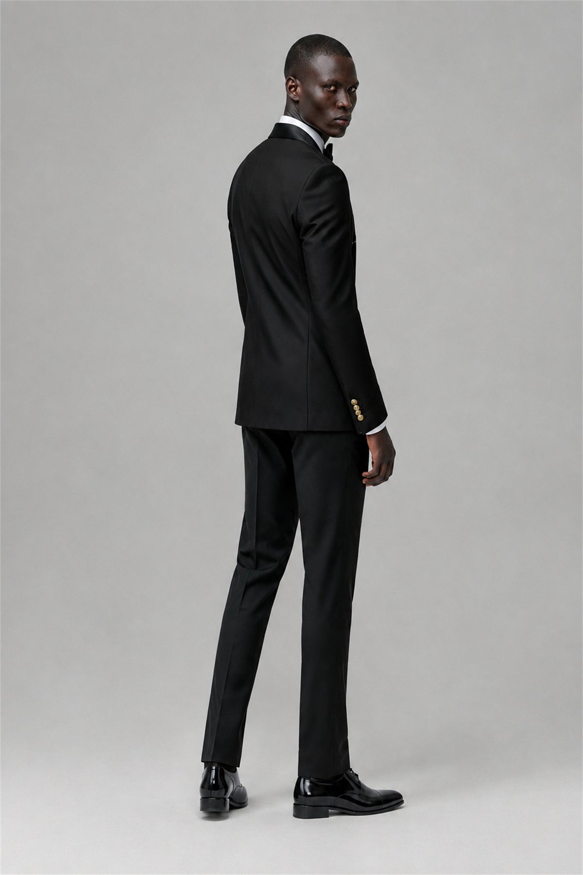 Men's Black Double-Breasted 2-Piece Suit Set – Jacket & Trousers