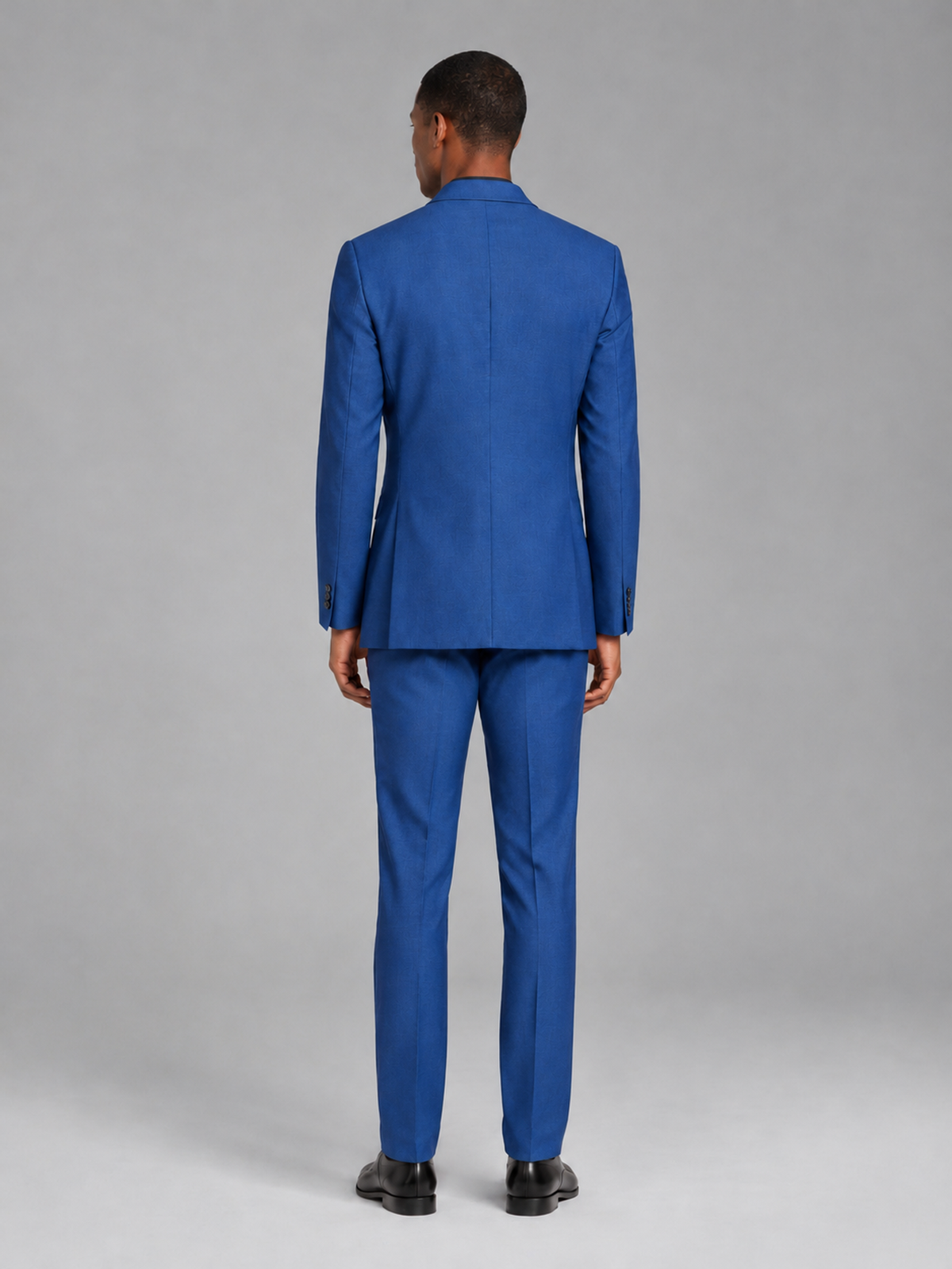 Savile Men's Blue Contrast Shawl Lapel Tuxedo Suit – 3-Piece Wedding, Prom & Black-Tie Formal Set - Blue - Blue_3
