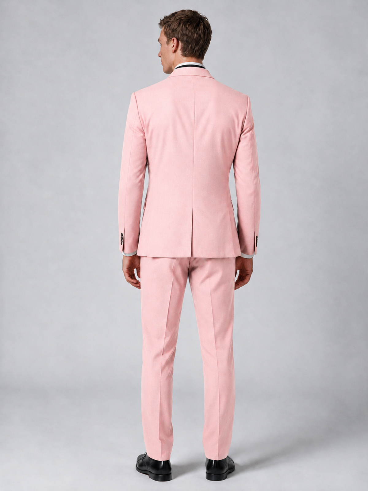 Savile Men's Blush Pink Wrap Shawl Lapel 2-Piece Suit Set – Modern Jacket & Trousers - Blush Pink - Blush Pink_3