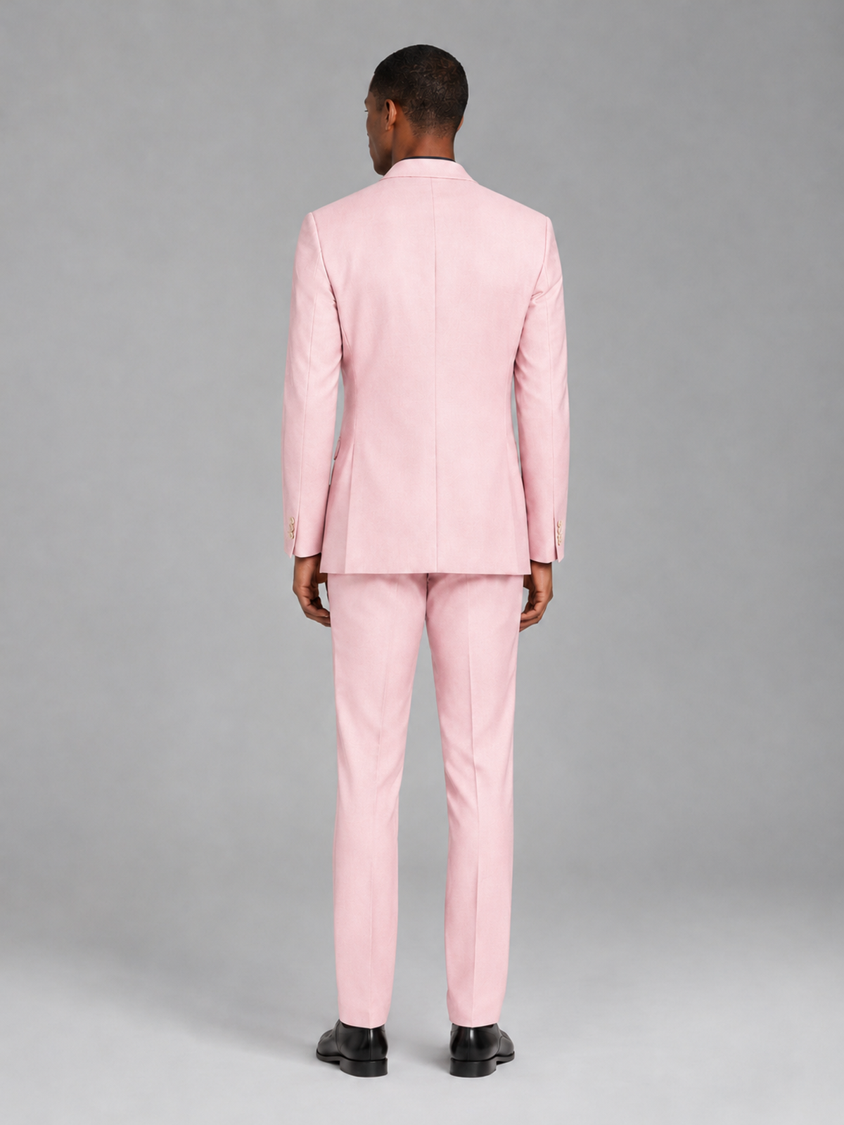 Savile Men's Blush Pink Contrast Shawl Lapel Tuxedo Suit – 3-Piece Wedding, Prom & Black-Tie Formal Set - Blush Pink - Blush Pink_3