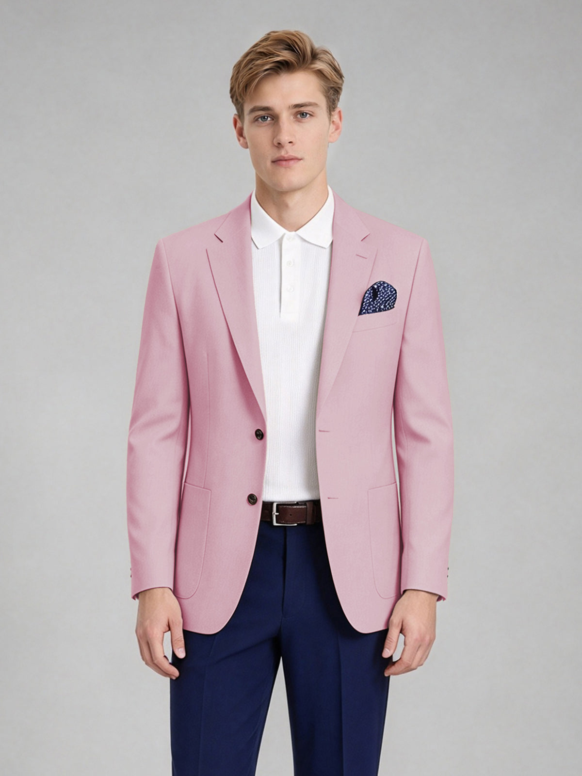 Savile Men's Slim-Fit Blazer – Notch Lapel Sport Coat | Blushing Pink - Blushing_Pink