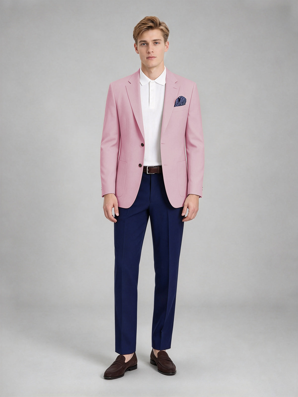 Savile Men's Slim-Fit Blazer – Notch Lapel Sport Coat | Blushing Pink - Blushing_Pink