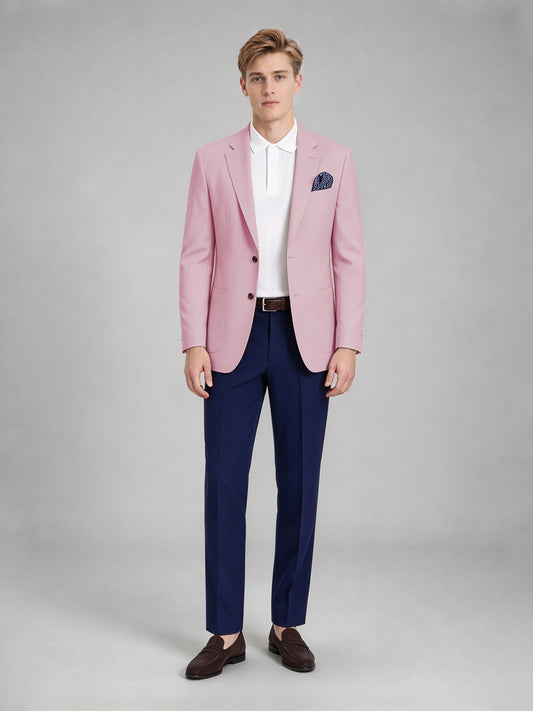 Savile Men's Slim-Fit Blazer – Notch Lapel Sport Coat | Blushing Pink - Blushing_Pink