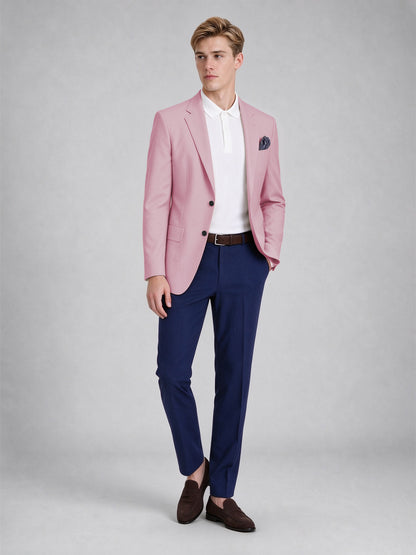 Savile Men's Slim-Fit Blazer – Notch Lapel Sport Coat | Blushing Pink - Blushing_Pink