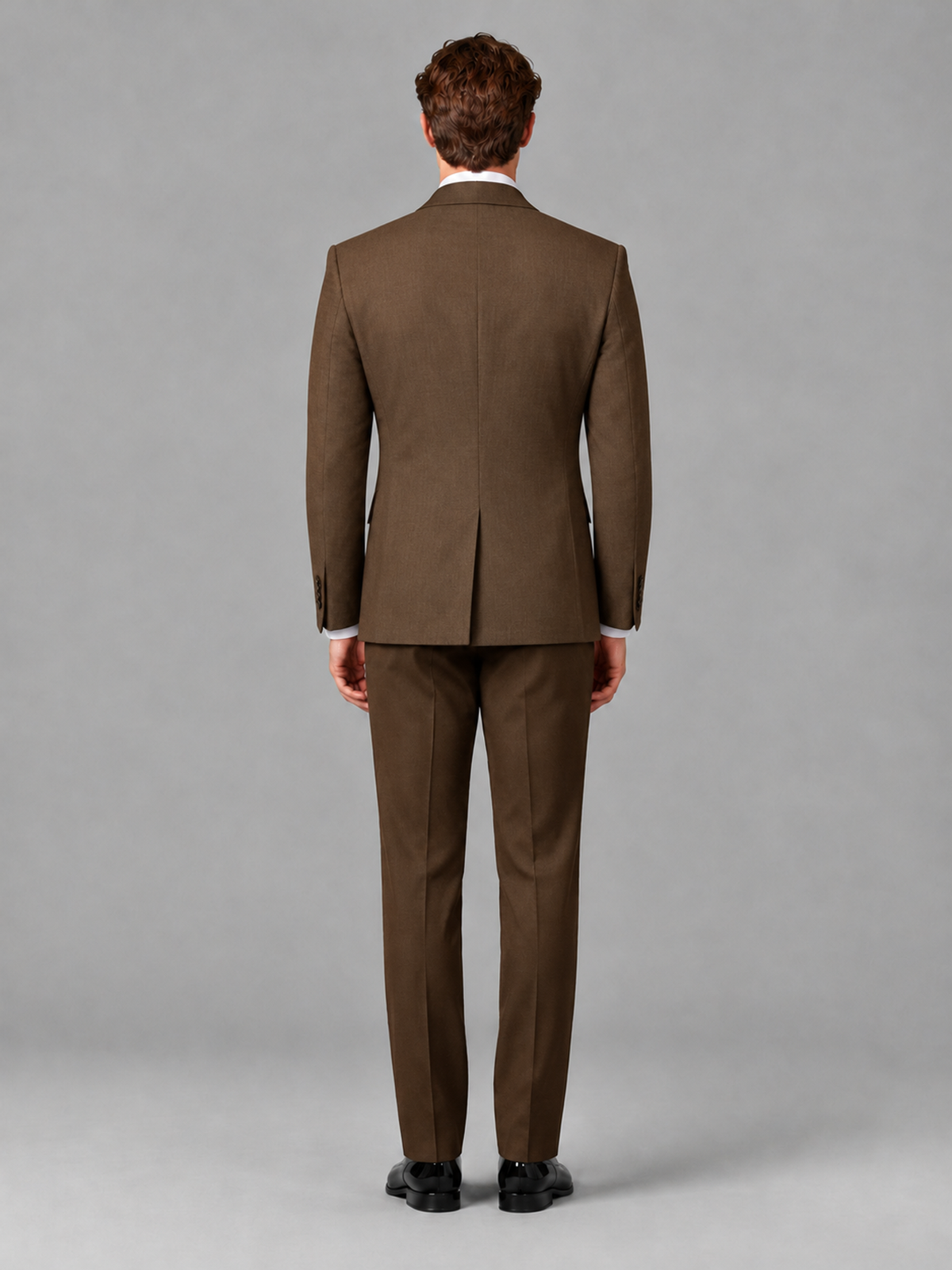 Savile Men's Brown Houndstooth Shawl Lapel 3-Piece Tuxedo Suit Set – Jacket, Vest & Trousers - Brown
